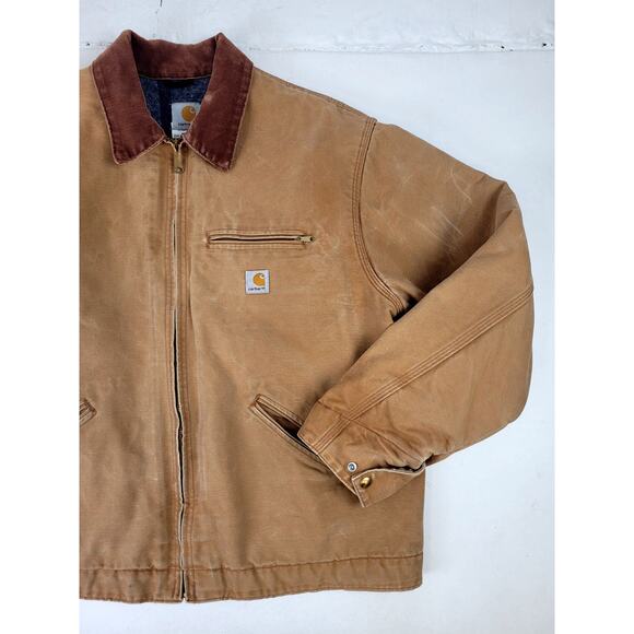 Vintage 2005 Carhartt Brown Canvas Work Jacket Blanket Lined Men's Sz L/XL - Picture 1 of 10